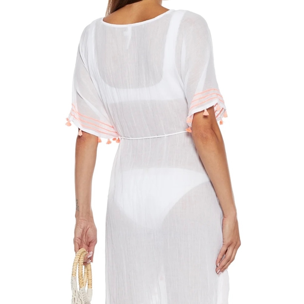 SEAFOLLY Australia Dessert Tribe Mini Tassel Gauze Kaftan One Size - Picture 2 of 7